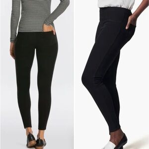 SPANX Jean-ish Pull On Leggings with Back Pockets in Black Sz S Petite